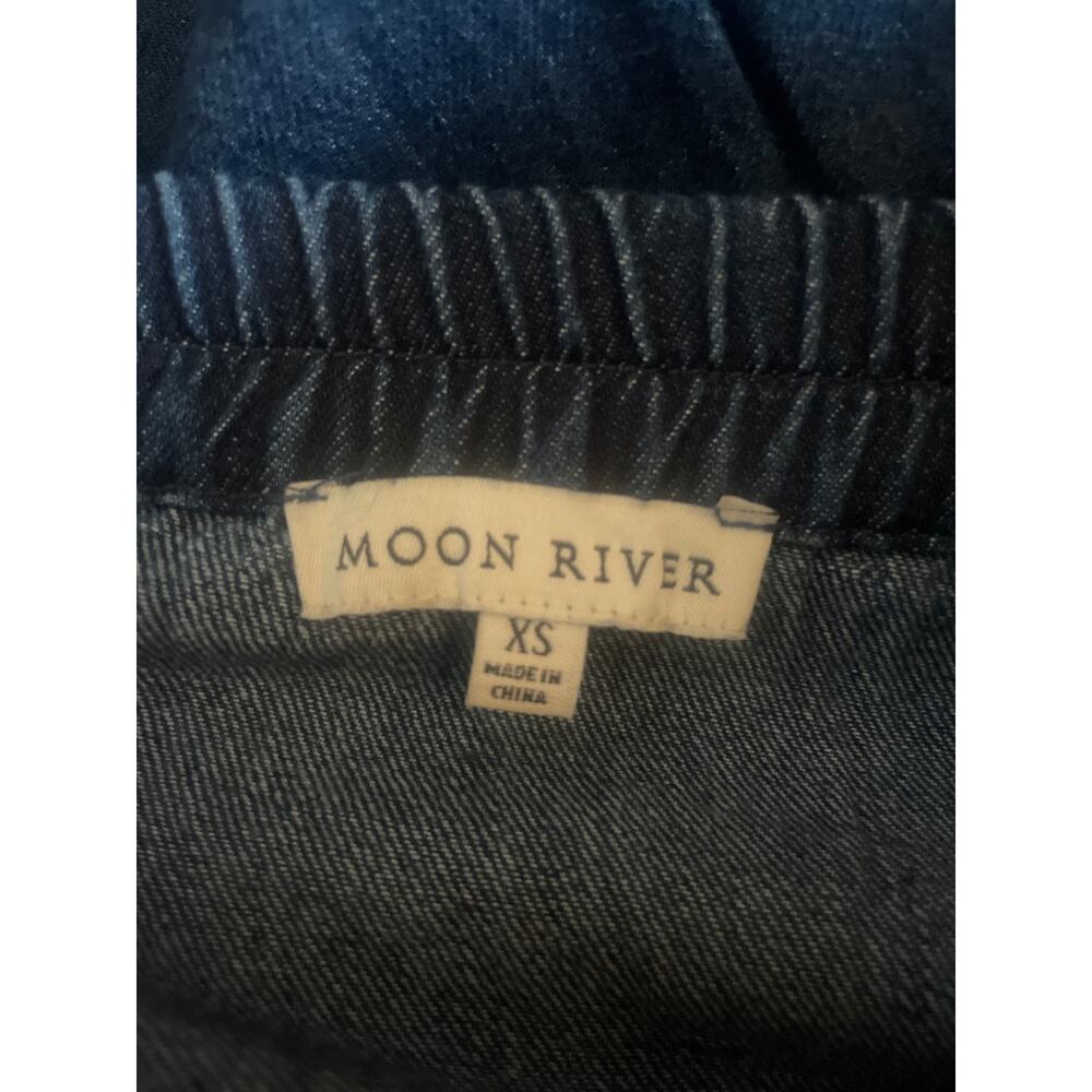 MOON RIVER Denim Tiered Midi Skirt COUNTRY COWGIRL 70s WESTERN ROMANTIC Size XS - Picture 7 of 7
